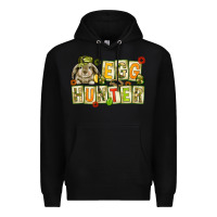 Black Egg hunter with camouflage plate letters Premium Hoodie - NancyCooperArtShop