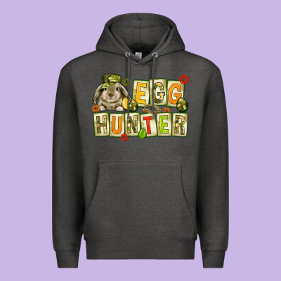 Egg Hunter With Camouflage Plate Letters Premium Hoodie Designed By Nancycooperartshop
