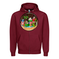 Burgundy puerto rico coasters Zipper Hoodie - AdoDesignShop