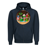 Navy puerto rico coasters Zipper Hoodie - AdoDesignShop