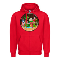 Red puerto rico coasters Zipper Hoodie - AdoDesignShop