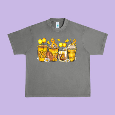 Childhood Cancer Coffee Cups Urban Heavy Tee Designed By Zillion Design Studio