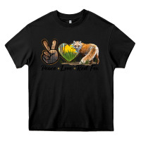 Black Peace Love Red Fox Heavy Core Tee - LillyAllenDesigns