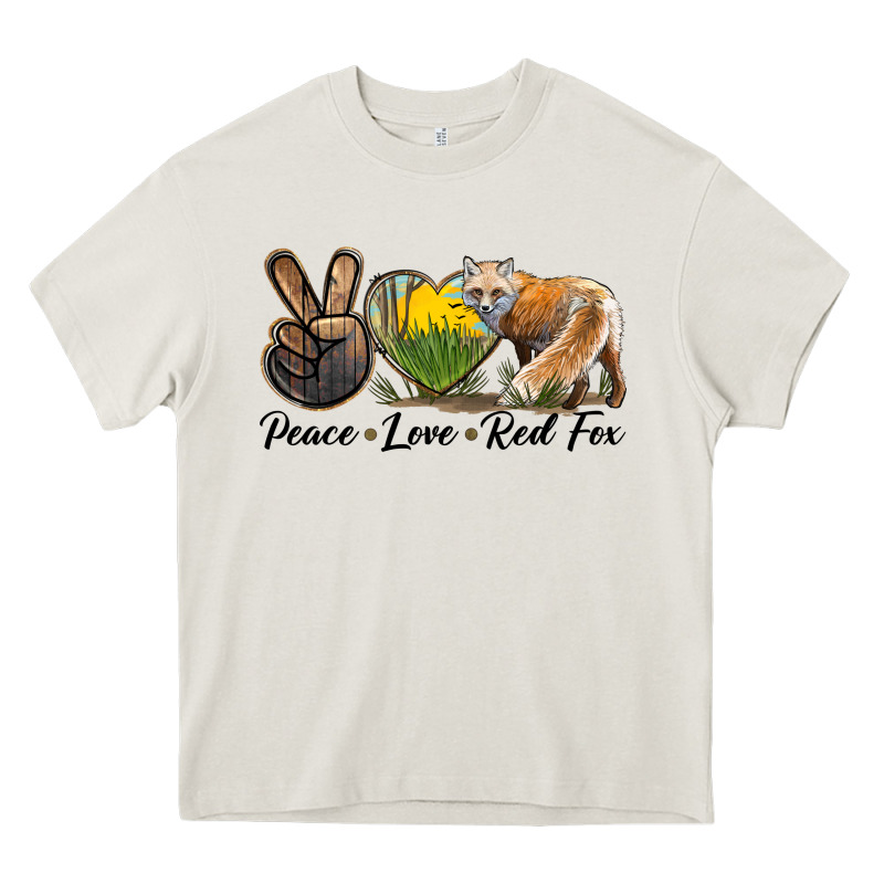 Peace Love Red Fox Heavy Core Tee by LillyAllenDesigns | Teevron