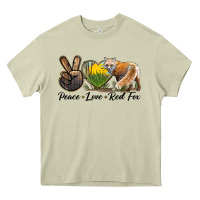 Mossy Peace Love Red Fox Heavy Core Tee - LillyAllenDesigns