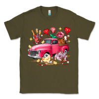 Army Green valentine's day truck farm animals Classic Tee - FaDigitalArtStudio
