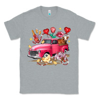 Heather Grey valentine's day truck farm animals Classic Tee - FaDigitalArtStudio