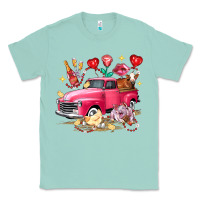Seafoam valentine's day truck farm animals Classic Tee - FaDigitalArtStudio