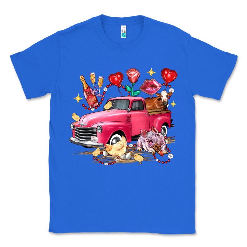 Valentine's Day Truck Farm Animals Classic Tee by FaDigitalArtStudio | Teevron