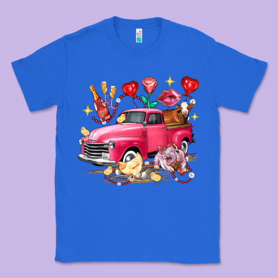 Valentine's Day Truck Farm Animals Classic Tee Designed By Fadigitalartstudio