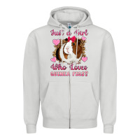 Dove Grey Just A Girl Love Who Loves Guinea Pigs Zipper Hoodie - Artiststas