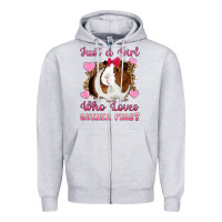 Heather Grey Just A Girl Love Who Loves Guinea Pigs Zipper Hoodie - Artiststas