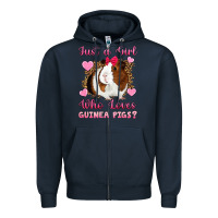 Navy Just A Girl Love Who Loves Guinea Pigs Zipper Hoodie - Artiststas