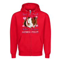 Red Just A Girl Love Who Loves Guinea Pigs Zipper Hoodie - Artiststas