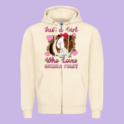 Just A Girl Love Who Loves Guinea Pigs Zipper Hoodie Designed By Artiststas