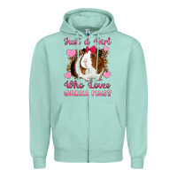 Seafoam Just A Girl Love Who Loves Guinea Pigs Zipper Hoodie - Artiststas