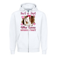 White Just A Girl Love Who Loves Guinea Pigs Zipper Hoodie - Artiststas