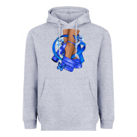 Heather Grey colon cancer heels Heavyweight Hoodie - NancyCooperArtShop