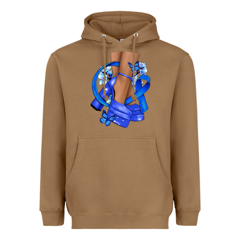 Colon Cancer Heels Heavyweight Hoodie by NancyCooperArtShop | Teevron