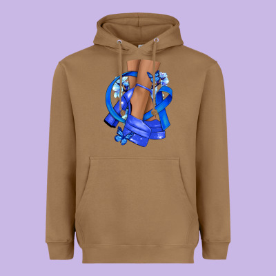 Colon Cancer Heels Heavyweight Hoodie Designed By Nancycooperartshop