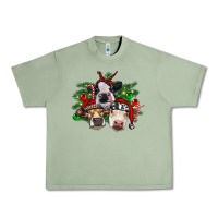 Oil Green christmas cows with tree Urban Heavy Tee - RanaPortraitStore