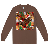 Chestnut christmas horse leopard tartan Long Sleeve Tee - FaDigitalArtStudio
