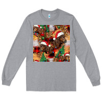 Heather Grey christmas horse leopard tartan Long Sleeve Tee - FaDigitalArtStudio