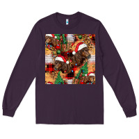 Plum christmas horse leopard tartan Long Sleeve Tee - FaDigitalArtStudio