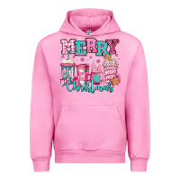 Fuchsia Pink merry christmas pink coffee cups Urban Hoodie - Jasminsmagicworld