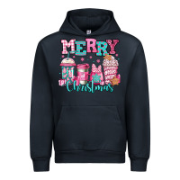 Navy merry christmas pink coffee cups Urban Hoodie - Jasminsmagicworld