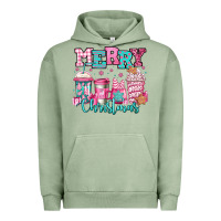 Pigment Oil Green merry christmas pink coffee cups Urban Hoodie - Jasminsmagicworld