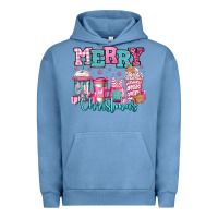 Pigment Pebble Blue merry christmas pink coffee cups Urban Hoodie - Jasminsmagicworld