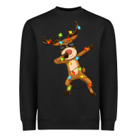 Black dabbing deer Heavyweight Sweatshirt - Zillion Design Studio