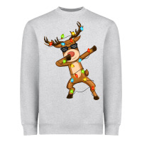 Heather Grey dabbing deer Heavyweight Sweatshirt - Zillion Design Studio