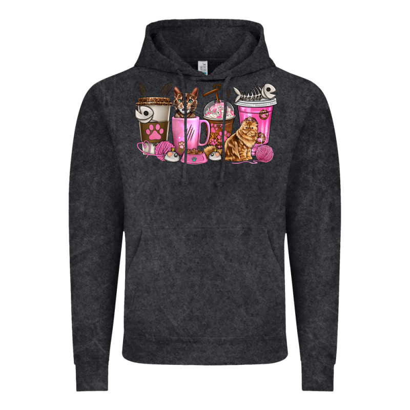 Cat Coffee Cups Vintage Hoodie by texasbilliewilder | Teevron
