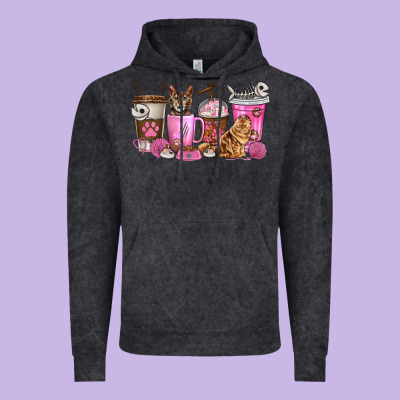 Vintage Hoodie cat coffee cups