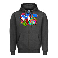Charcoal Heather western leopard puerto rico hearts Zipper Hoodie - AdoDesignShop