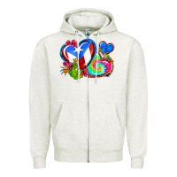 Oatmeal Heather western leopard puerto rico hearts Zipper Hoodie - AdoDesignShop