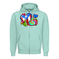 Seafoam western leopard puerto rico hearts Zipper Hoodie - AdoDesignShop