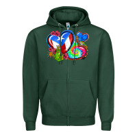Sports Green western leopard puerto rico hearts Zipper Hoodie - AdoDesignShop