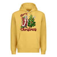 Antique Gold Merry Christmas Black Santa Premium Hoodie - MaliasSmallBusiness