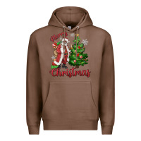 Chestnut Merry Christmas Black Santa Premium Hoodie - MaliasSmallBusiness