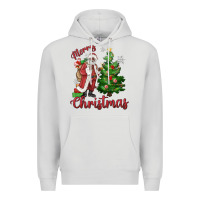 Dove Grey Merry Christmas Black Santa Premium Hoodie - MaliasSmallBusiness