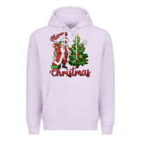 Lilac Merry Christmas Black Santa Premium Hoodie - MaliasSmallBusiness