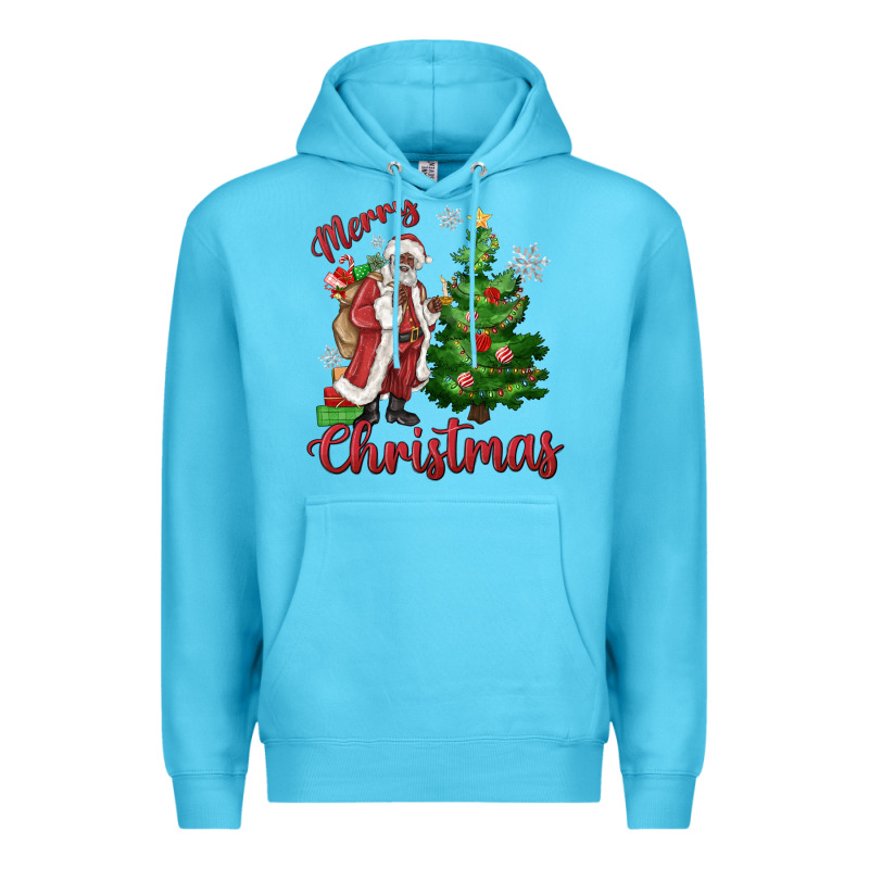 Merry Christmas Black Santa Premium Hoodie by MaliasSmallBusiness | Teevron