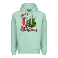 Seafoam Merry Christmas Black Santa Premium Hoodie - MaliasSmallBusiness