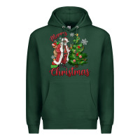 Sports Green Merry Christmas Black Santa Premium Hoodie - MaliasSmallBusiness