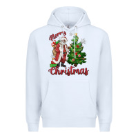 White Merry Christmas Black Santa Premium Hoodie - MaliasSmallBusiness