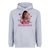 Heather Grey breast cancer awareness afro woman Heavyweight Hoodie - NancyCooperArtShop