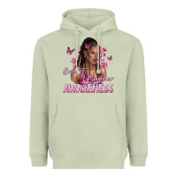 Matcha breast cancer awareness afro woman Heavyweight Hoodie - NancyCooperArtShop
